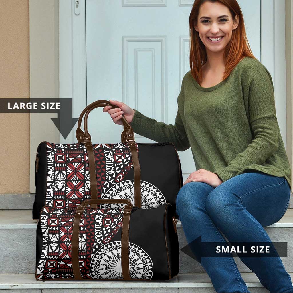 Red Tongan Ngatu Fonulei Pattern Travel Bag - Polynesian Pride