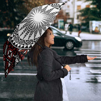 Red Tongan Ngatu Fonulei Pattern Umbrella LT9 - Polynesian Pride