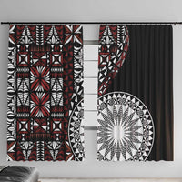 Red Tongan Ngatu Fonulei Pattern Window Curtain LT9 With Hooks Red - Polynesian Pride
