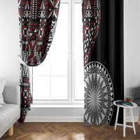 Red Tongan Ngatu Fonulei Pattern Window Curtain LT9 - Polynesian Pride