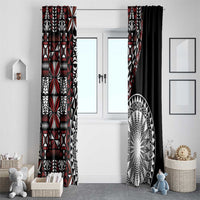 Red Tongan Ngatu Fonulei Pattern Window Curtain LT9 - Polynesian Pride