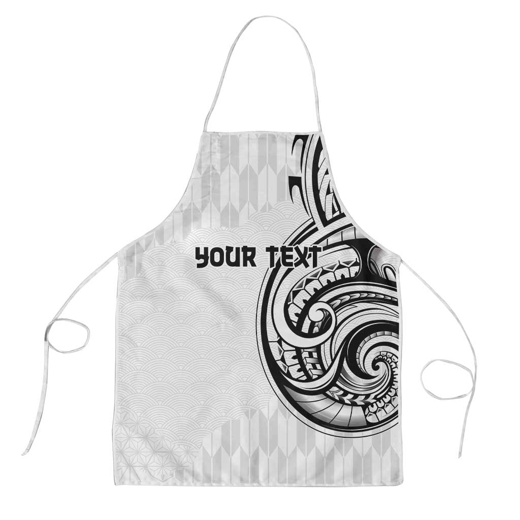 Hawaii and Japanese Culture Personalised Apron With Polynesian Tribal Tattoo Style LT9 White - Polynesian Pride