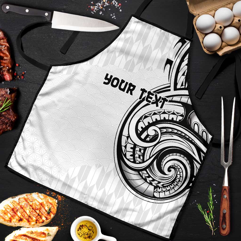 Hawaii and Japanese Culture Personalised Apron With Polynesian Tribal Tattoo Style LT9 White - Polynesian Pride