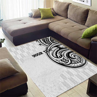 Hawaii and Japanese Culture Personalised Area Rug With Polynesian Tribal Tattoo Style
