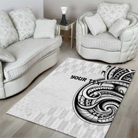 Hawaii and Japanese Culture Personalised Area Rug With Polynesian Tribal Tattoo Style