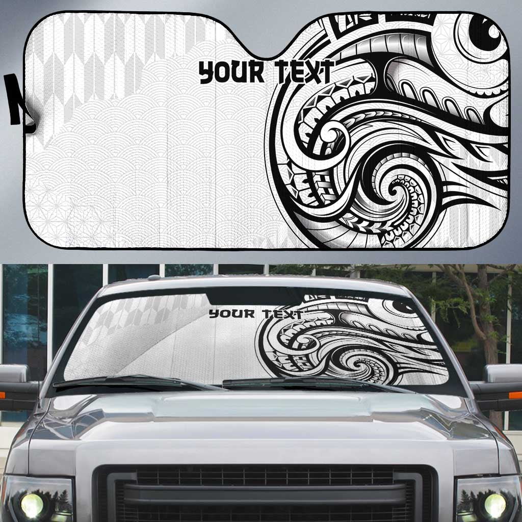 Hawaii and Japanese Culture Personalised Auto Sun Shade With Polynesian Tribal Tattoo Style - Polynesian Pride