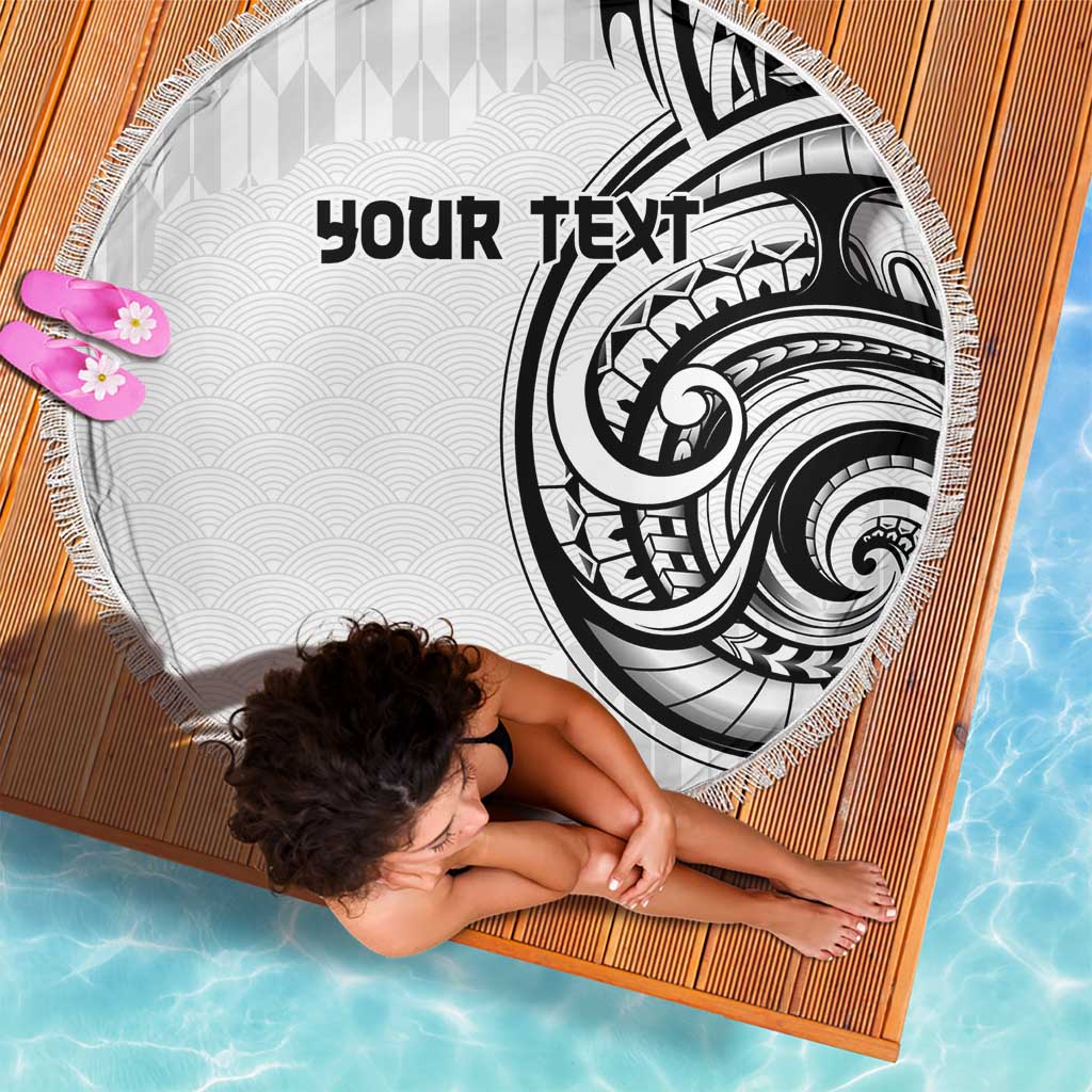 Hawaii and Japanese Culture Personalised Beach Blanket With Polynesian Tribal Tattoo Style LT9 - Polynesian Pride