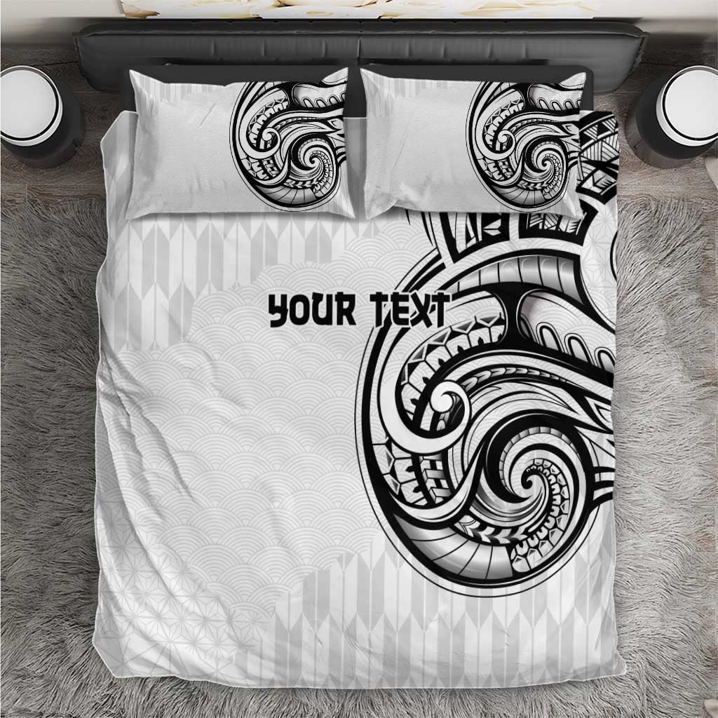 Hawaii and Japanese Culture Personalised Bedding Set With Polynesian Tribal Tattoo Style