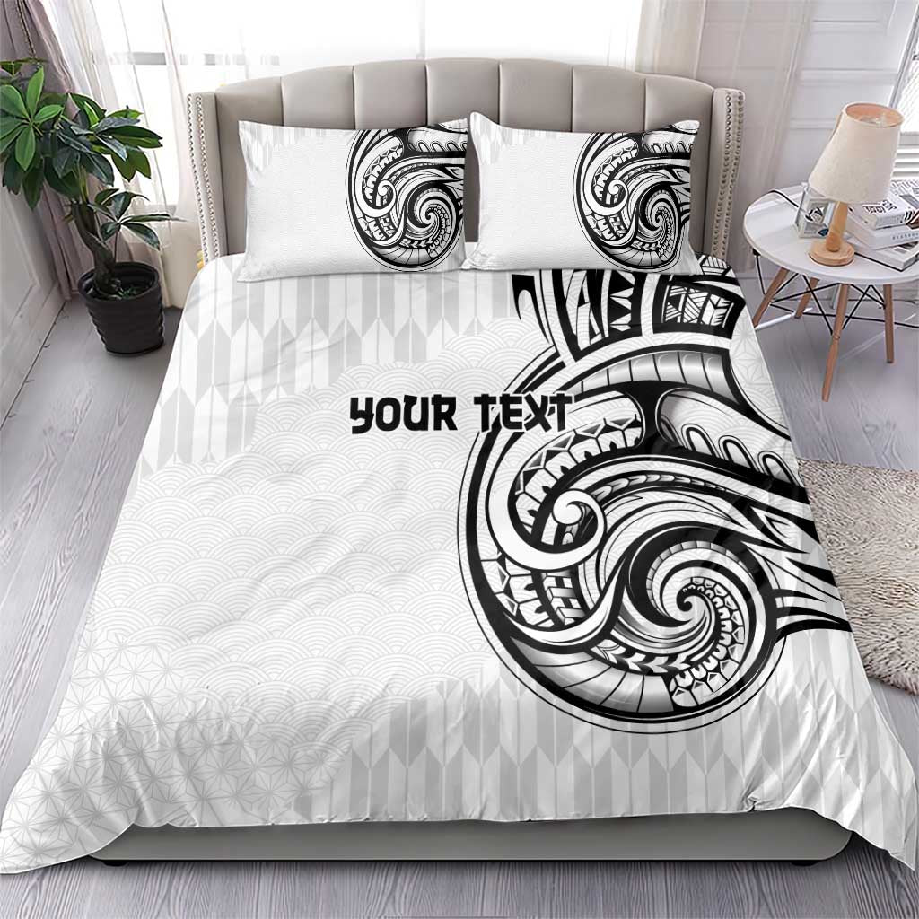 Hawaii and Japanese Culture Personalised Bedding Set With Polynesian Tribal Tattoo Style