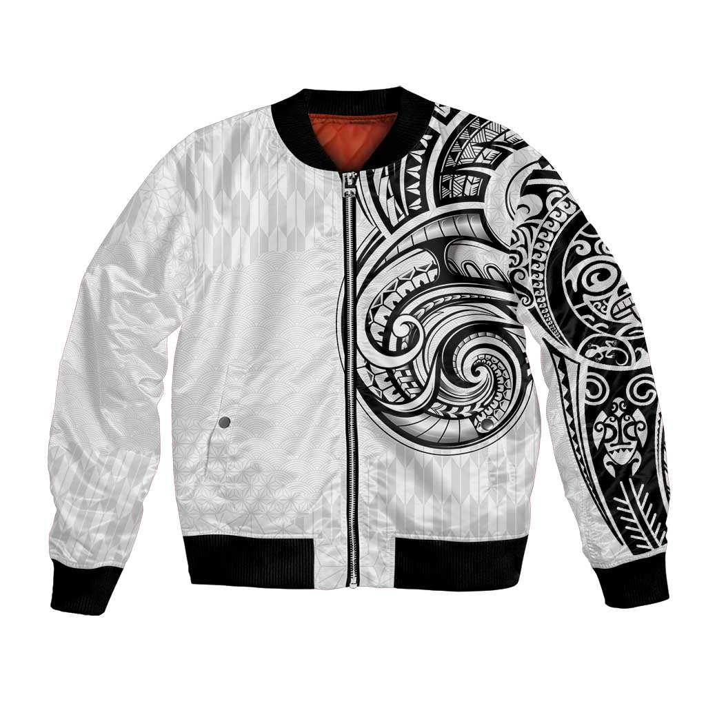 Hawaii and Japanese Culture Personalised Bomber Jacket With Polynesian Tribal Tattoo Style