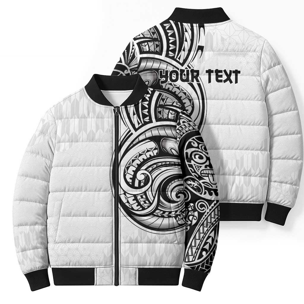 Hawaii and Japanese Culture Personalised Bomber Puffer Jacket With Polynesian Tribal Tattoo Style LT9 - Polynesian Pride