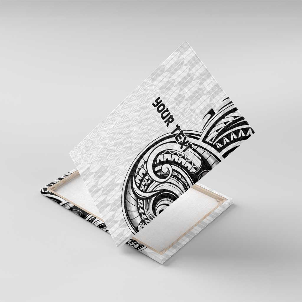 Hawaii and Japanese Culture Personalised Canvas Wall Art With Polynesian Tribal Tattoo Style LT9 With Frame White - Polynesian Pride