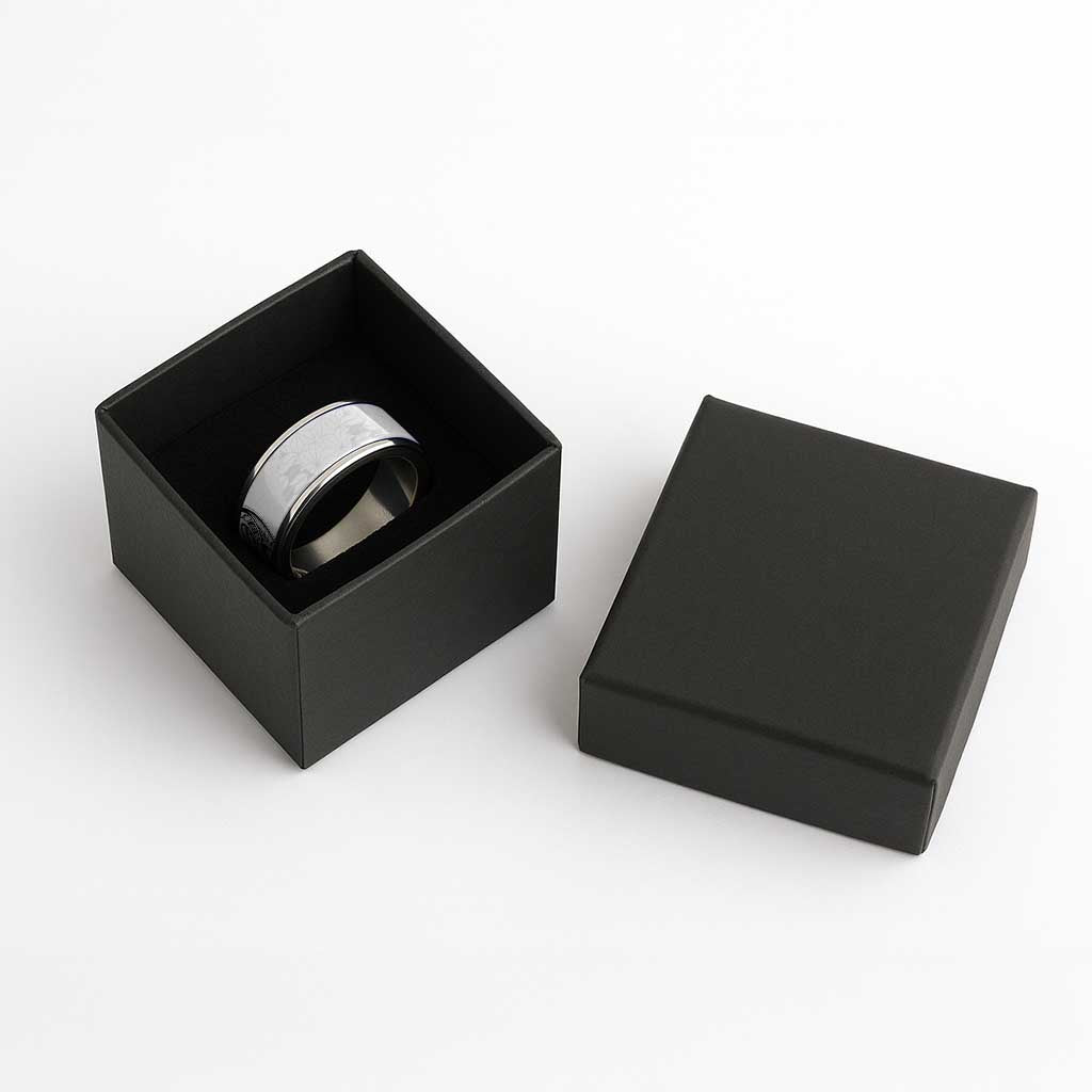 Hawaii and Japanese Culture Classic Ring With Polynesian Tribal Tattoo Style - Polynesian Pride