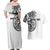 Hawaii and Japanese Culture Personalised Couples Matching Off Shoulder Maxi Dress and Hawaiian Shirt With Polynesian Tribal Tattoo Style
