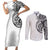 Hawaii and Japanese Culture Personalised Couples Matching Short Sleeve Bodycon Dress and Long Sleeve Button Shirt With Polynesian Tribal Tattoo Style