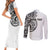 Hawaii and Japanese Culture Personalised Couples Matching Short Sleeve Bodycon Dress and Long Sleeve Button Shirt With Polynesian Tribal Tattoo Style