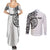 Hawaii and Japanese Culture Personalised Couples Matching Summer Maxi Dress and Long Sleeve Button Shirt With Polynesian Tribal Tattoo Style