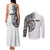 Hawaii and Japanese Culture Personalised Couples Matching Tank Maxi Dress and Long Sleeve Button Shirt With Polynesian Tribal Tattoo Style