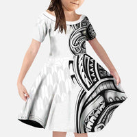 Hawaii and Japanese Culture Personalised Family Matching Short Sleeve Bodycon Dress and Hawaiian Shirt With Polynesian Tribal Tattoo Style