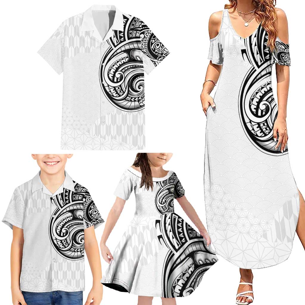 Hawaii and Japanese Culture Personalised Family Matching Summer Maxi Dress and Hawaiian Shirt With Polynesian Tribal Tattoo Style LT9 - Polynesian Pride