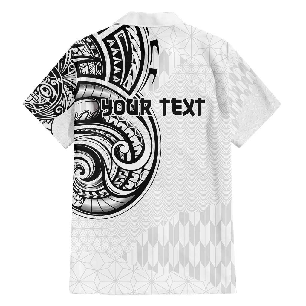 Hawaii and Japanese Culture Personalised Family Matching Tank Maxi Dress and Hawaiian Shirt With Polynesian Tribal Tattoo Style