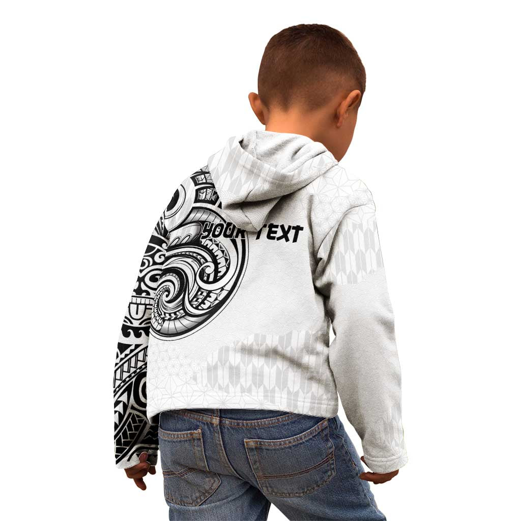 Hawaii and Japanese Culture Personalised Kid Hoodie With Polynesian Tribal Tattoo Style