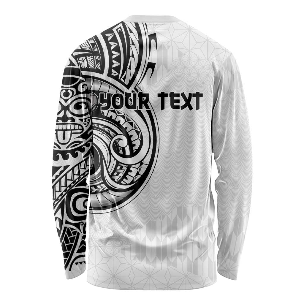 Hawaii and Japanese Culture Personalised Long Sleeve Shirt With Polynesian Tribal Tattoo Style