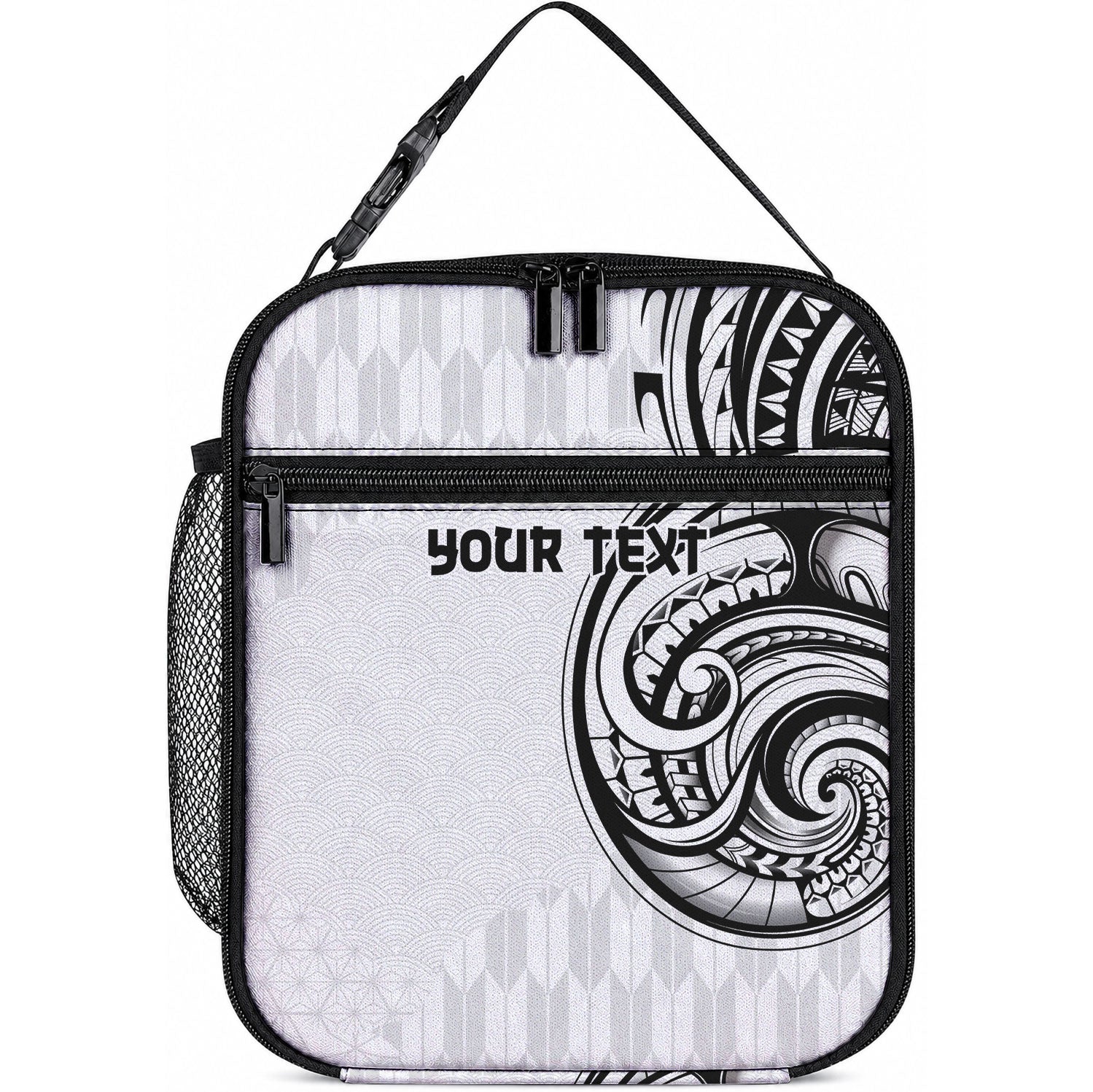 Hawaii and Japanese Culture Personalised Lunch Bag With Polynesian Tribal Tattoo Style