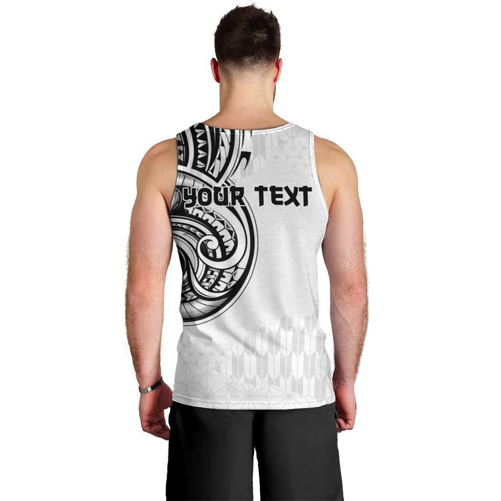 Hawaii and Japanese Culture Personalised Men Tank Top With Polynesian Tribal Tattoo Style LT9 - Polynesian Pride