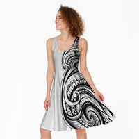 Hawaii and Japanese Culture Personalised Midi Dress With Polynesian Tribal Tattoo Style - Polynesian Pride