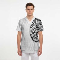 Hawaii and Japanese Culture Personalised Scrub Top With Polynesian Tribal Tattoo Style - Polynesian Pride