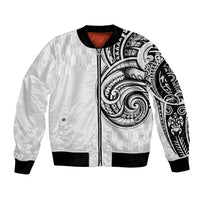 Hawaii and Japanese Culture Personalised Sleeve Zip Bomber Jacket With Polynesian Tribal Tattoo Style