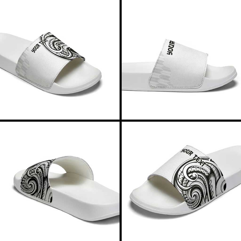 Hawaii and Japanese Culture Personalised Slide Sandals With Polynesian Tribal Tattoo Style - Polynesian Pride