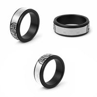 Hawaii and Japanese Culture Spinner Ring With Polynesian Tribal Tattoo Style - Polynesian Pride