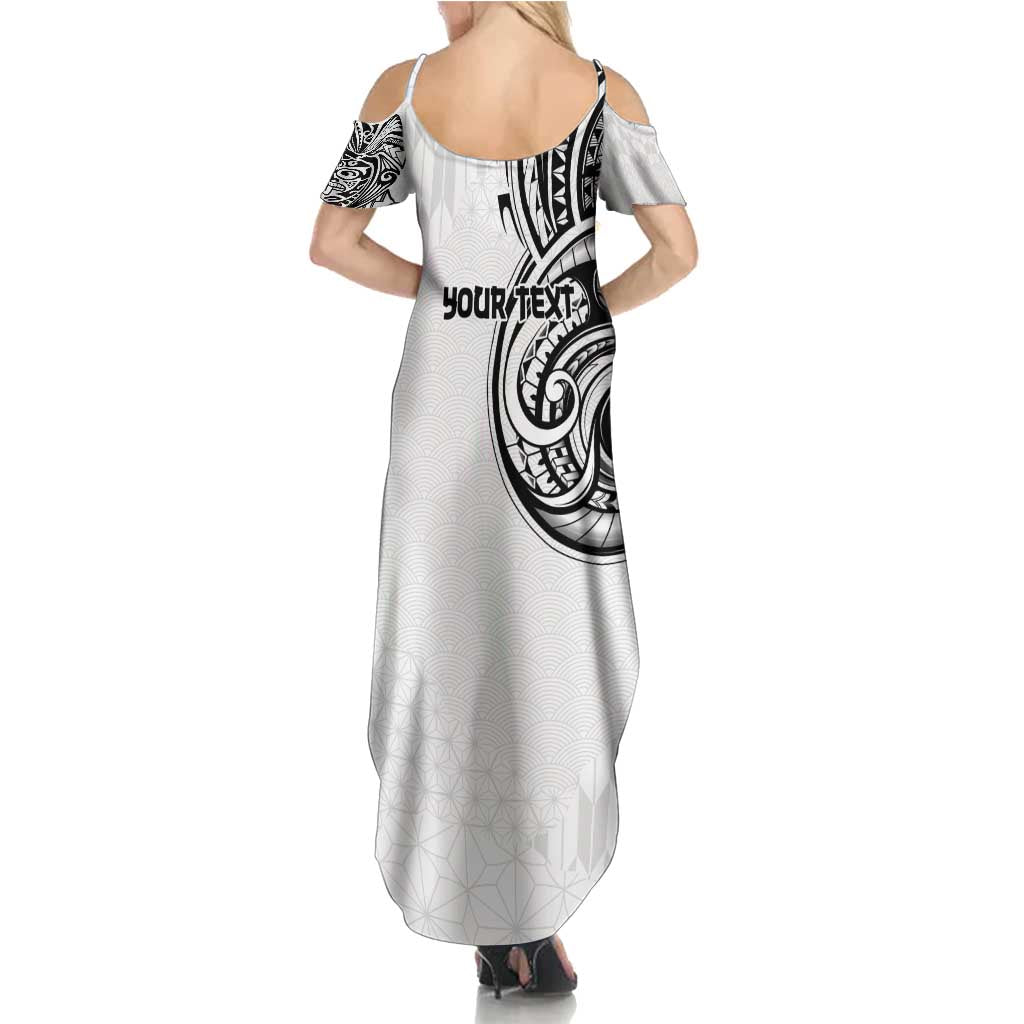 Hawaii and Japanese Culture Personalised Summer Maxi Dress With Polynesian Tribal Tattoo Style