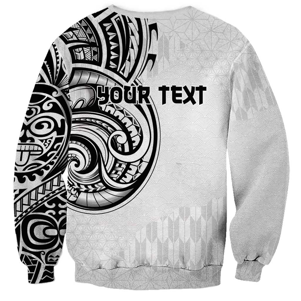 Hawaii and Japanese Culture Personalised Sweatshirt With Polynesian Tribal Tattoo Style LT9 - Polynesian Pride
