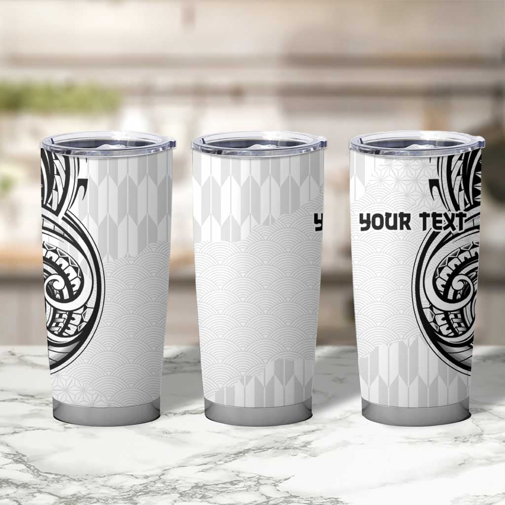 Hawaii and Japanese Culture Personalised Tumbler Cup With Polynesian Tribal Tattoo Style