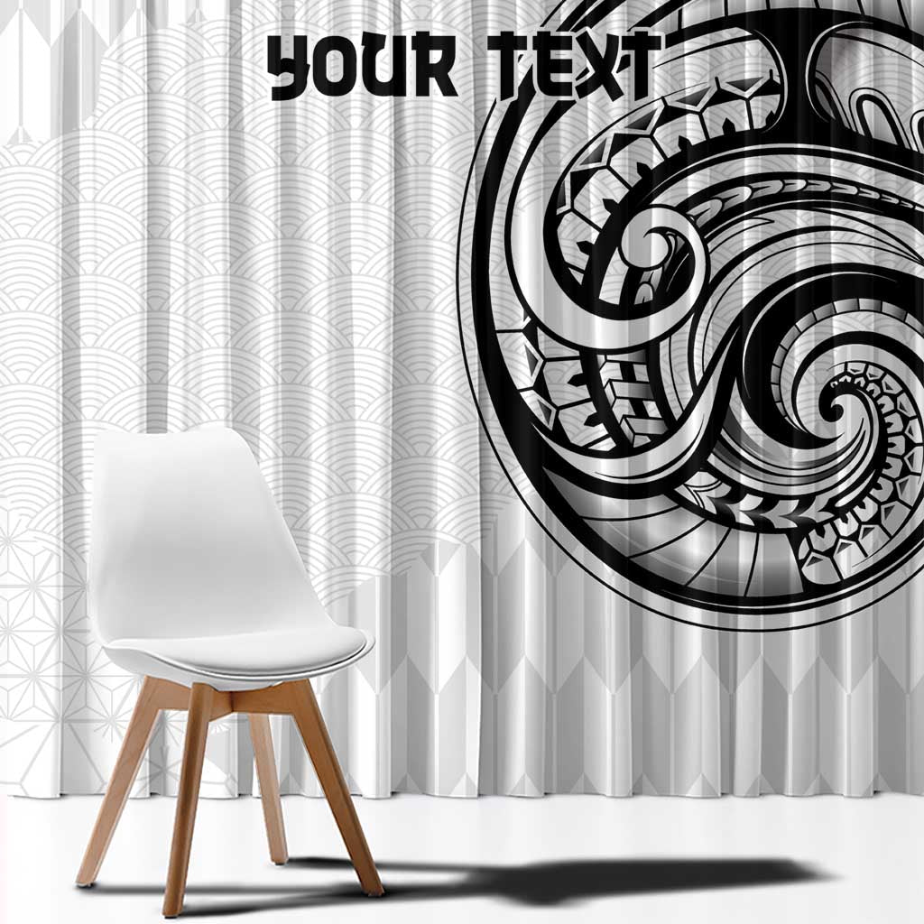 Hawaii and Japanese Culture Personalised Window Curtain With Polynesian Tribal Tattoo Style