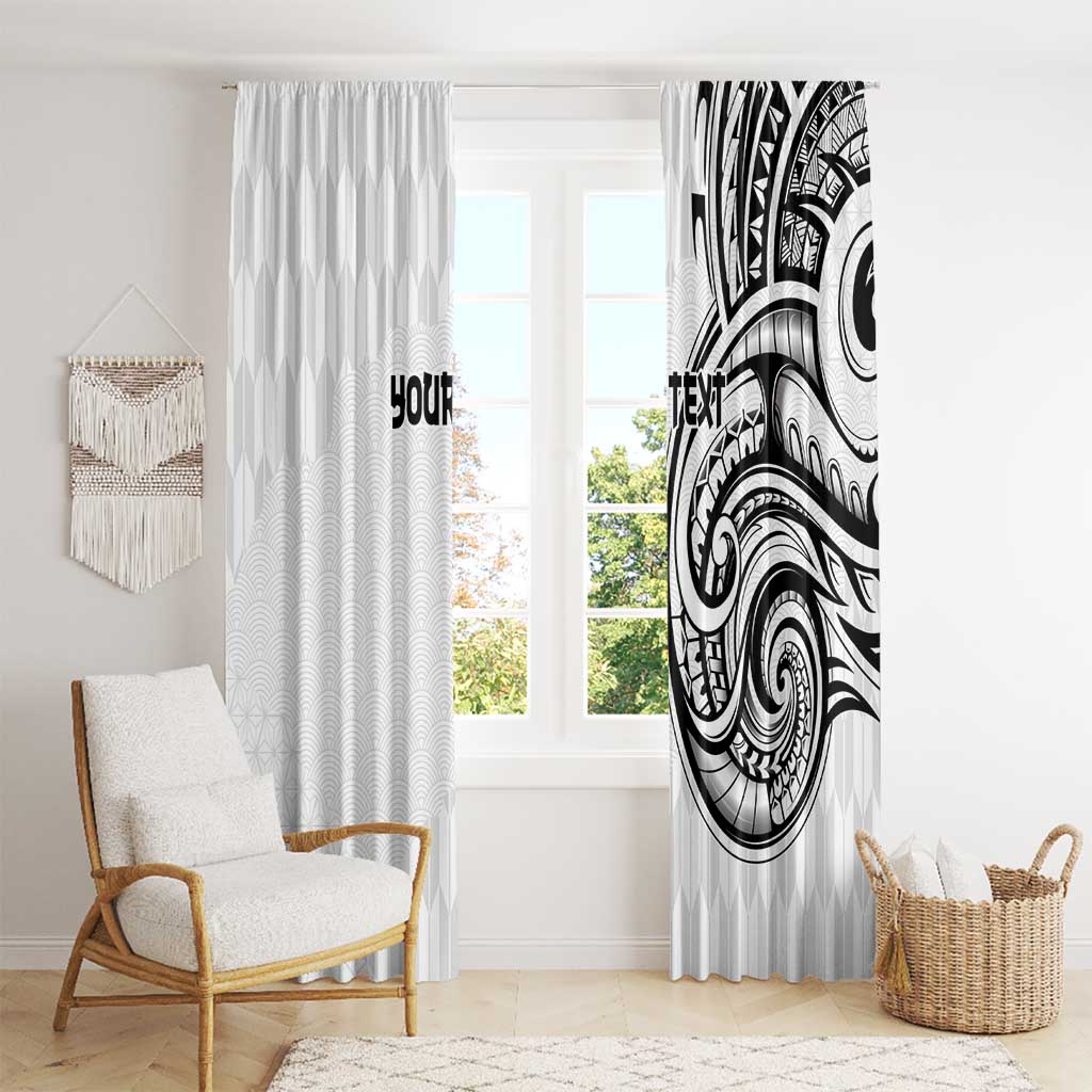 Hawaii and Japanese Culture Personalised Window Curtain With Polynesian Tribal Tattoo Style