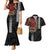 Hawaii and Japanese Oni Mask Personalised Couples Matching Mermaid Dress and Hawaiian Shirt Kakau Pattern Dark Art Style