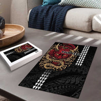 Hawaii and Japanese Oni Mask Personalised Puzzle Kakau Pattern Dark Art Style - Polynesian Pride