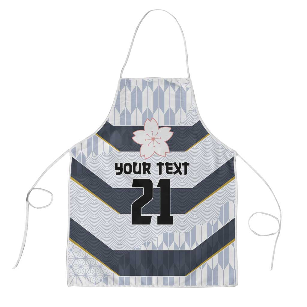 Japan Pacific Rugby 2022-23 Custom Apron Black Sakura Japanese Wave Pattern LT9 Black - Polynesian Pride