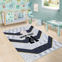 Japan Pacific Rugby 2022-23 Custom Area Rug Black Sakura Japanese Wave Pattern