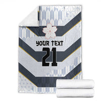 Japan Pacific Rugby 2022-23 Custom Blanket Black Sakura Japanese Wave Pattern