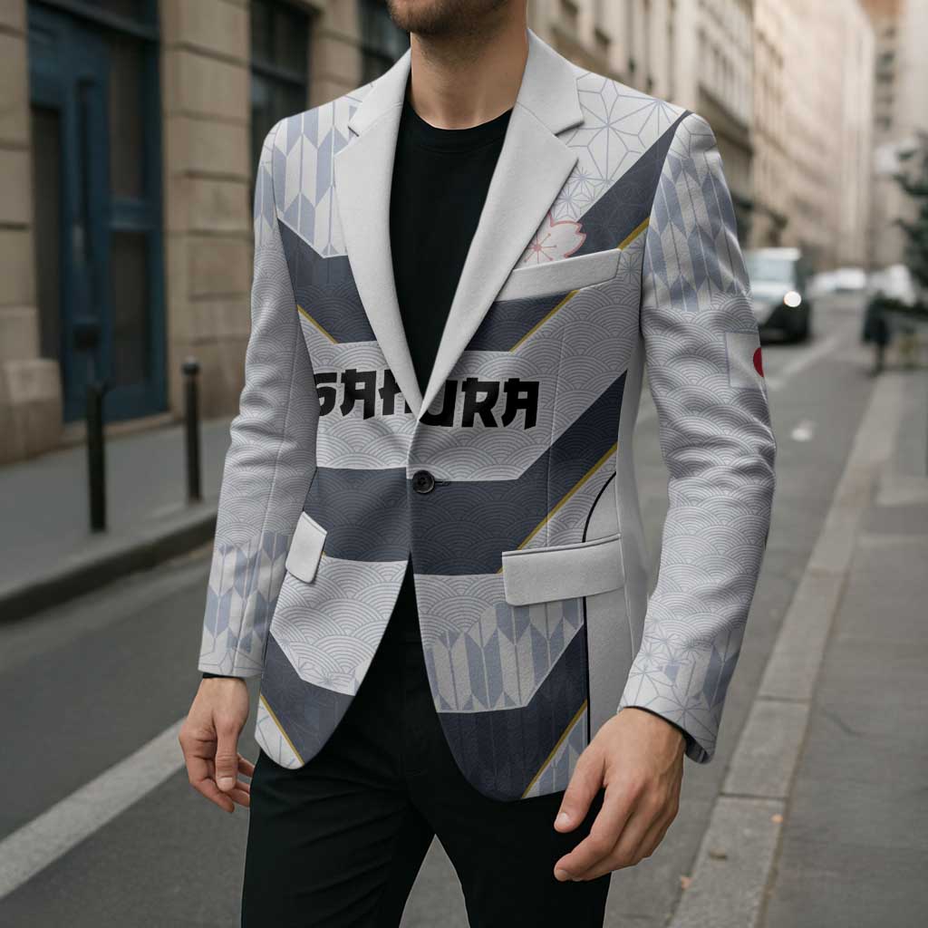 Japan Pacific Rugby 2022-23 Custom Blazer Black Sakura Japanese Wave Pattern - Polynesian Pride