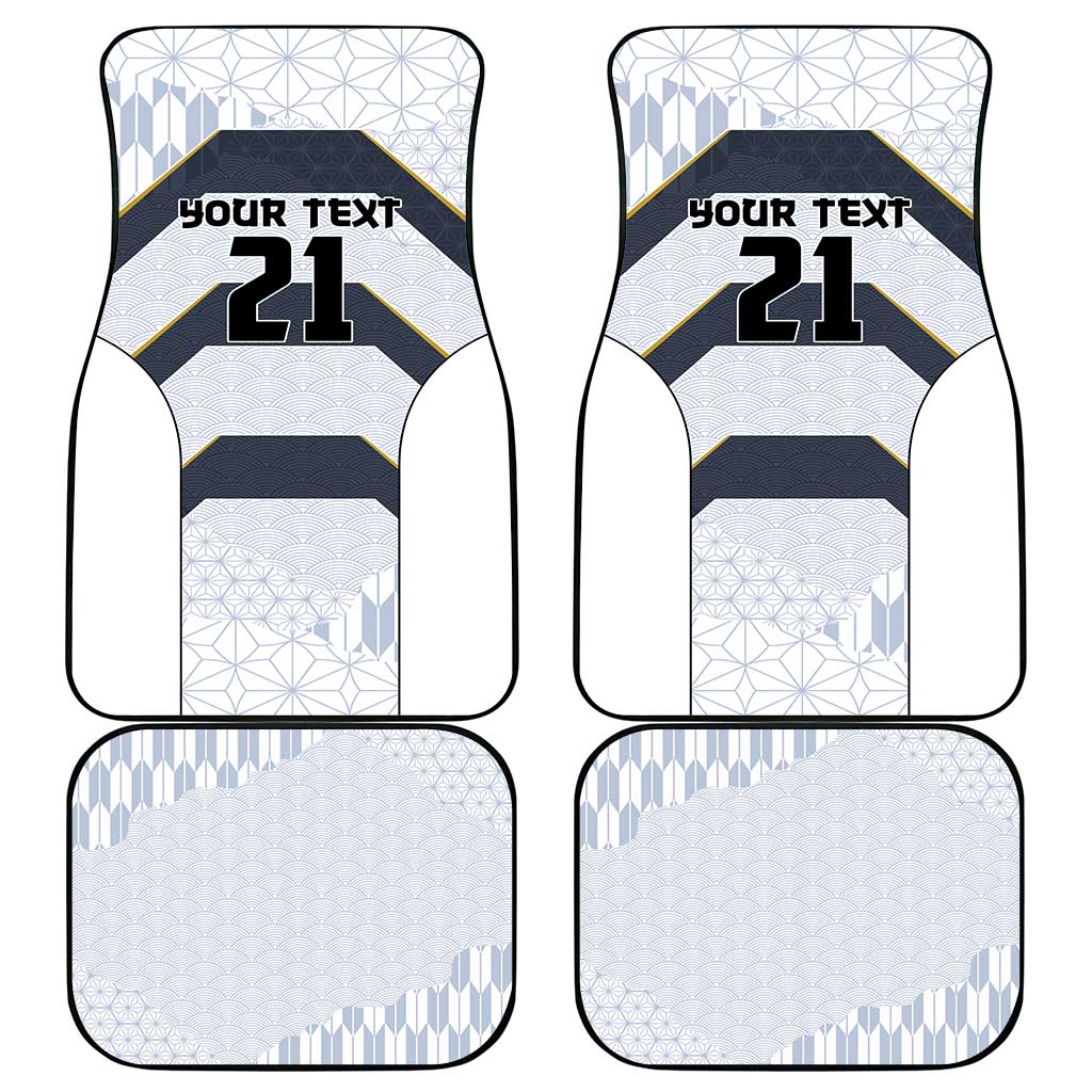 Japan Pacific Rugby 2022-23 Custom Car Mats Black Sakura Japanese Wave Pattern LT9 - Polynesian Pride