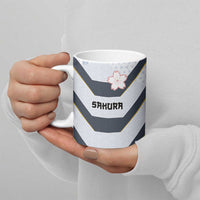 Japan Pacific Rugby 2022-23 Custom Ceramic Mug Black Sakura Japanese Wave Pattern LT9 - Polynesian Pride