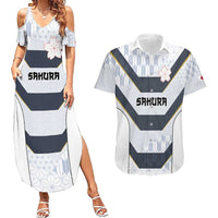 Japan Pacific Rugby 2022-23 Custom Couples Matching Summer Maxi Dress and Hawaiian Shirt Black Sakura Japanese Wave Pattern LT9 Black - Polynesian Pride