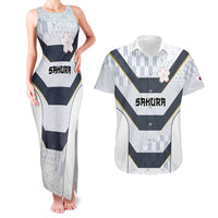 Japan Pacific Rugby 2022-23 Custom Couples Matching Tank Maxi Dress and Hawaiian Shirt Black Sakura Japanese Wave Pattern LT9 Black - Polynesian Pride