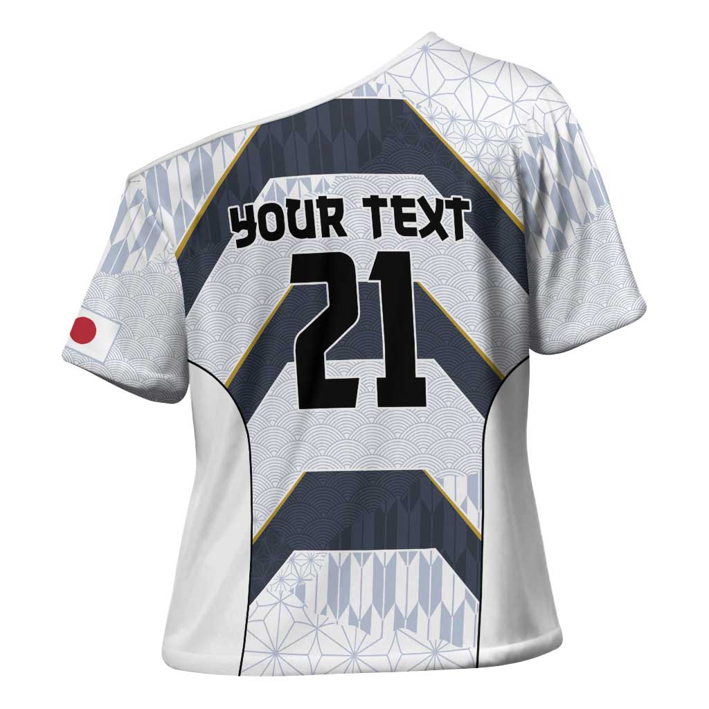 Japan Pacific Rugby 2022-23 Custom Cross Shoulder Shirt Black Sakura Japanese Wave Pattern LT9 - Polynesian Pride